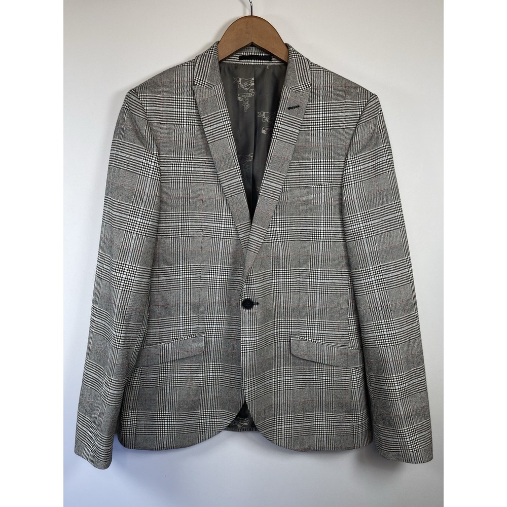 Heart and Dagger Mens Cotton‎ Blend Sport Coat Blazer 38R Gray Double Vented
